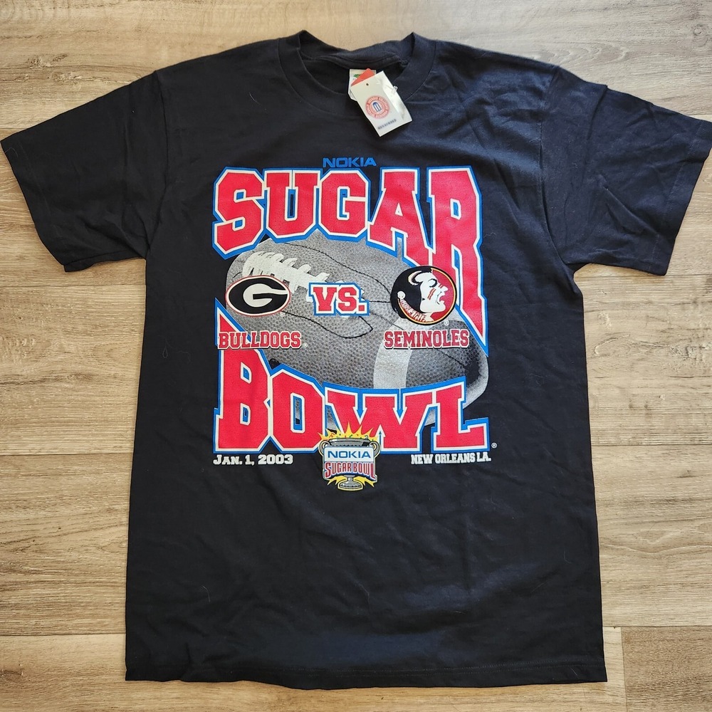 2003 Nokia Sugar Bowl Georgia Bulldogs Florida State Seminoles Large NCAA Shirt